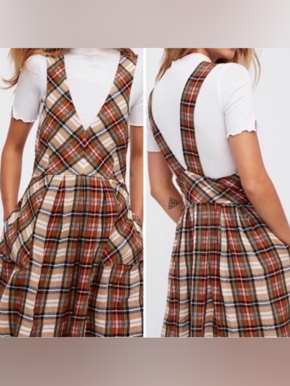 FREE PEOPLE killing time plaid dress